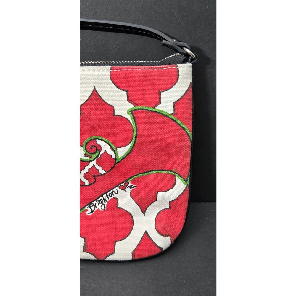 Brighton “Love Dove” Crossbody Pouch Merry & Bright Art Red Black Zip‎ Tassel - Picture 10 of 13